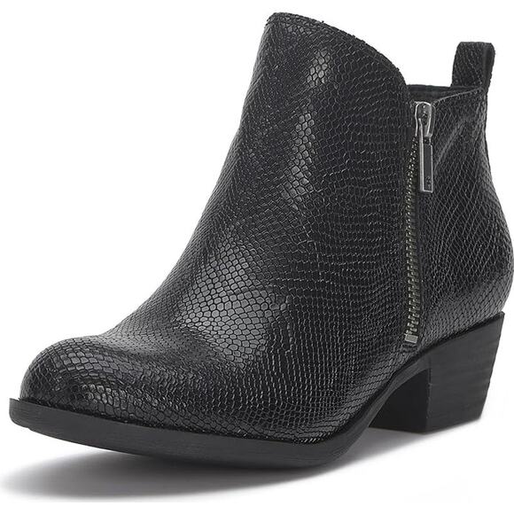Lucky Brand Women's 8M Black Basel Leather Ankle Bootie Classy Edgy OS31-29 - Picture 1 of 9